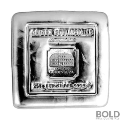 Silver 250 Gram Geiger Edelmetalle Cast Bar