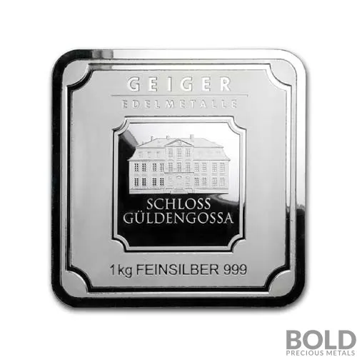 Silver 1 Kilo Geiger Edelmetalle Square Bar (Original)