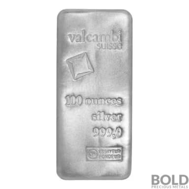 Valcambi Silver 100 oz Bar