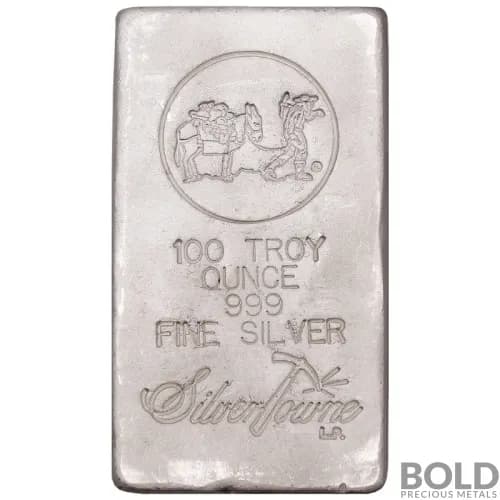 Silver 100 oz SilverTowne Poured Bar