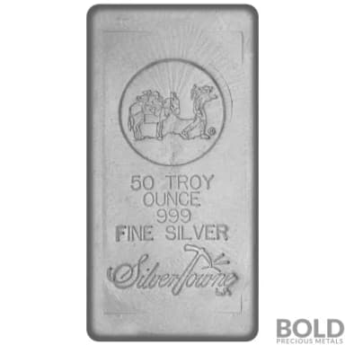Silver 50 oz SilverTowne Poured Bar