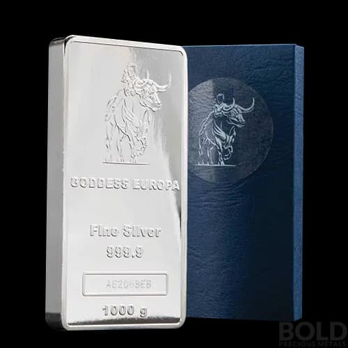 2022 Silver 1 Kilo Tokelau Goddess Europa Coin Bar