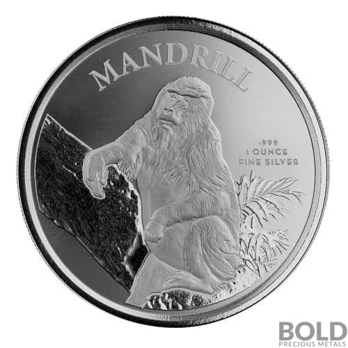2021 Cameroon Mandrill Monkey 1 oz Silver BU