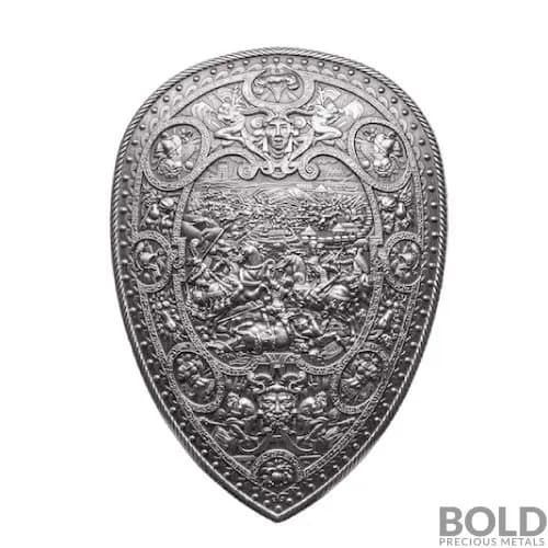 Shield of Henry II of France: Antique Silver 2 oz