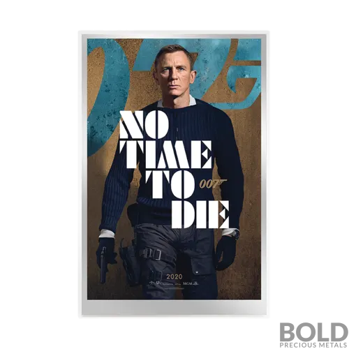 2020 Perth James Bond Poster No Time To Die 35g Silver Foil