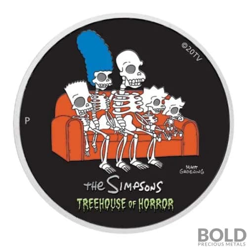 2022 Silver Perth Simpsons: Treehouse of Horror 1 oz Colored Proof