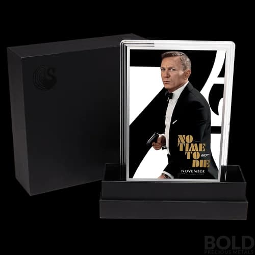 2020 Perth James Bond Poster No Time To Die 5g Silver Foil