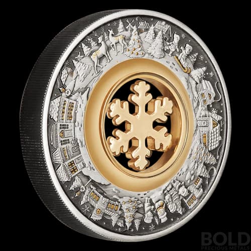 2021 Australia Christmas Wonderland 2 oz Silver Antiqued Colored