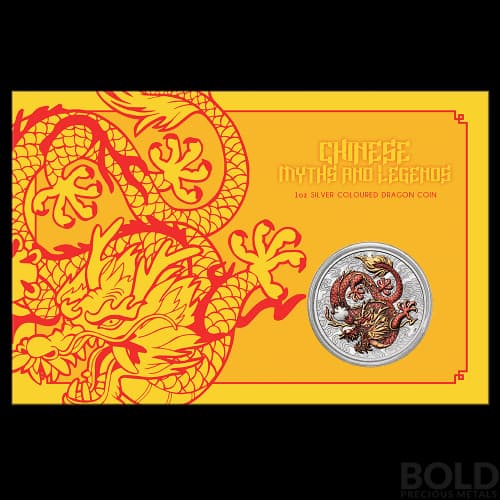 2021 Perth Chinese Myths & Legends: Dragon 1 oz Silver (In Card)