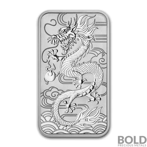 2018 Silver 1 oz Australia Perth Rectangular Dragon