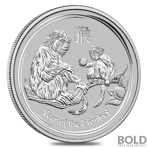 2016 Silver 1/2 oz Australia Perth Lunar Monkey