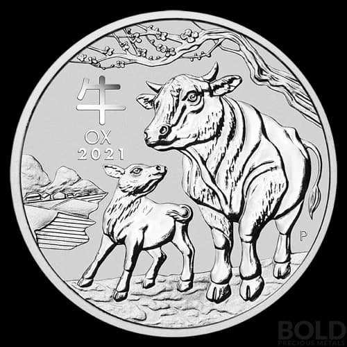 2021 Silver 1 oz Australia Perth Lunar Ox BU