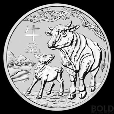 2021 Silver 1 Kilo Australia Perth Lunar Ox BU