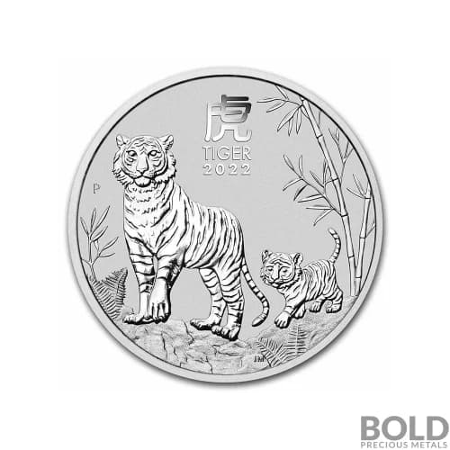 2022 Australia Perth Lunar Year of the Tiger 1/2 oz Silver BU