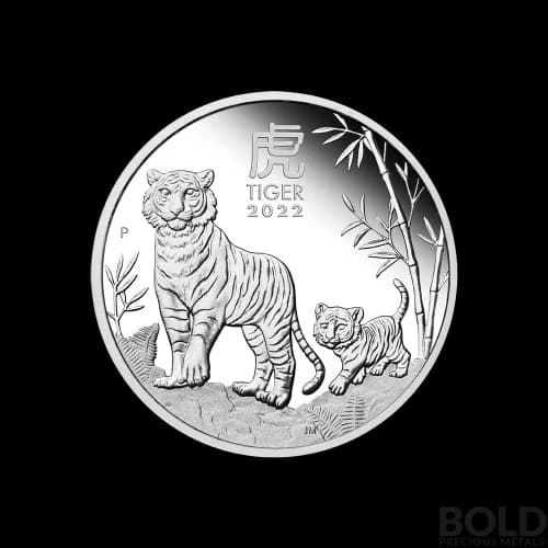 2022 Australia Perth Lunar Year of the Tiger 1/2 oz Silver Proof