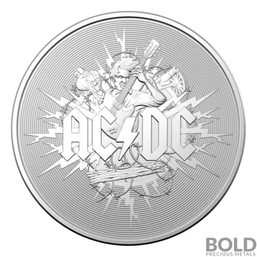 2021 RAM Australian AC/DC 1 oz Frosted Silver Coin