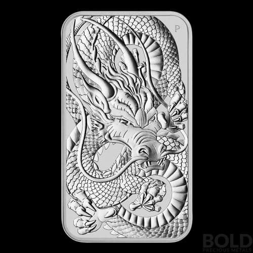 2021 Australia Perth Rectangular Dragon 1 oz Silver BU