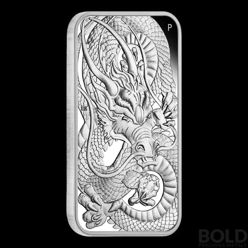 2021 Perth Australian Rectangular Dragon 1 oz Silver Proof