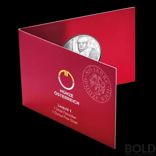 2019 Silver Austria 825th Leopold V BU - 1 oz (In Card)