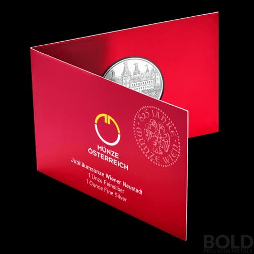 2019 Silver Austria 825th Wiener Neustadt BU - 1 oz (In Card)