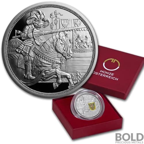2019 Silver Austria Knights Tales Chivalry Proof - 1/2 oz