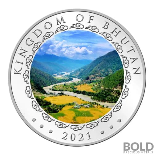 2021 Bhutan Lunar Year of the Ox Silver Proof 5 oz