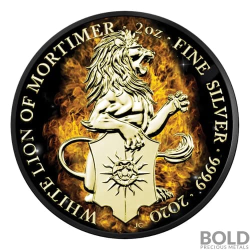 2020 Queen's Beasts Burning White Lion 2 oz Silver