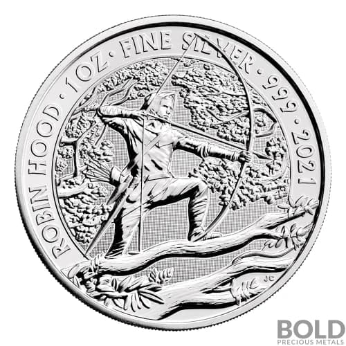 2021 Great Britain Myths & Legends Robin Hood 1 oz Silver BU