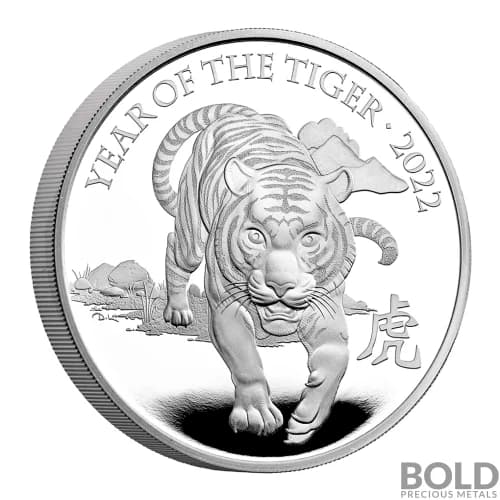 2022 Great Britain Lunar Year of the Tiger 1 oz Silver Proof