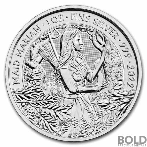 2022 Great Britain Myths & Legends Maid Marian 1 oz Silver BU