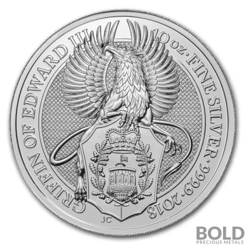 2018 Silver Great Britain Queen's Beasts (The Griffin) - 10 oz