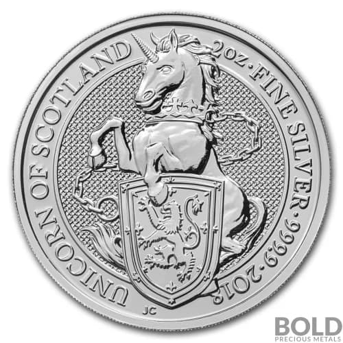 2018 Silver Great Britain Queen's Beasts (The Unicorn) - 2 oz