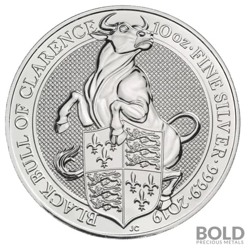 2019 Silver Great Britain Queen's Beasts (The Black Bull) - 10 oz