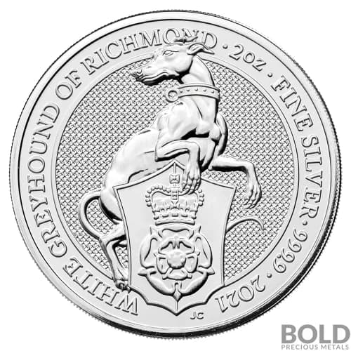 2021 Britain Queen's Beasts Greyhound of Richmond 2 oz Silver BU