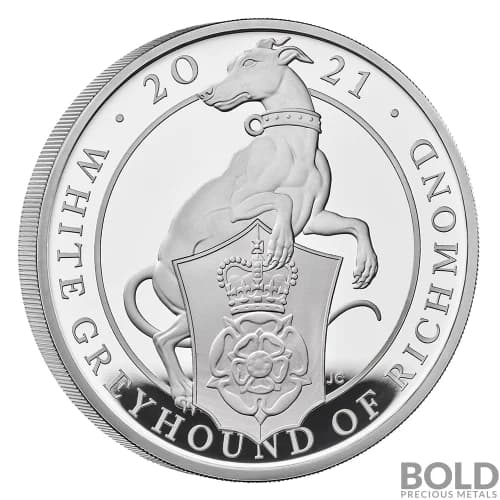 2021 Britain Queen's Beasts Greyhound Richmond 5 oz Silver Proof