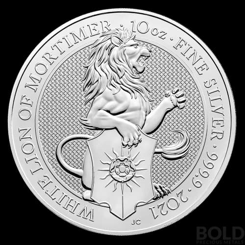 2021 Silver Great Britain Queen's Beasts (The White Lion) - 10 oz
