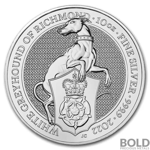 2022 Britain Queen's Beasts Greyhound of Richmond 10 oz Silver BU
