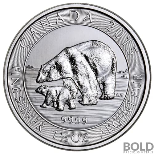 2015 Silver 1.5 oz Canada Polar Bear & Cub