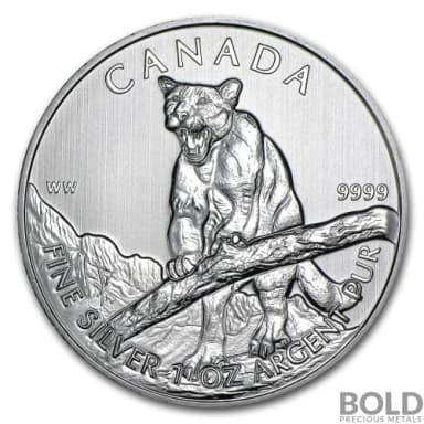 2012 Canada Wildlife Cougar 1 oz Silver BU