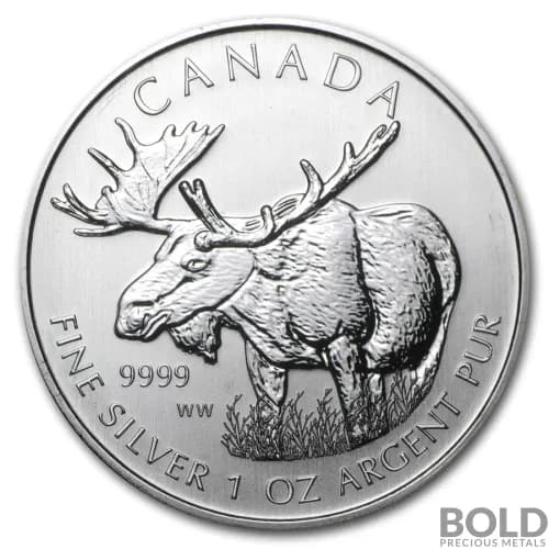 2012 Canada Wildlife Moose 1 oz Silver BU