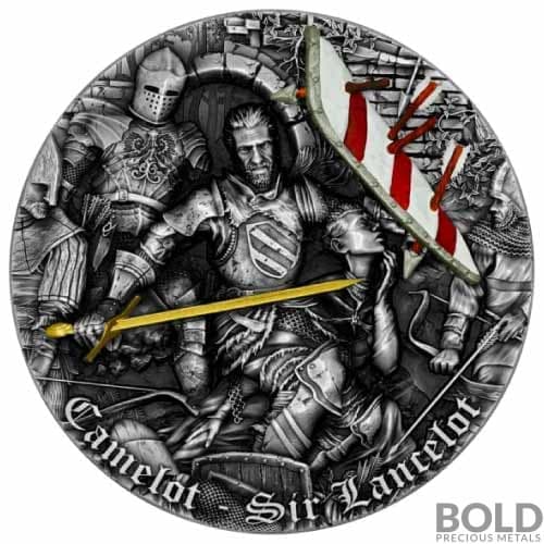 2022 Silver 2 oz Niue Sir Lancelot Antiqued High Relief
