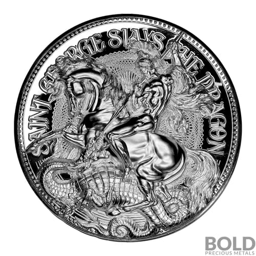 2021 Chad Saint George Slays The Dragon 2 oz Silver HR Proof