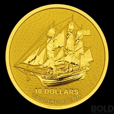 2022 Cook Islands Bounty 1/10 oz Gold BU