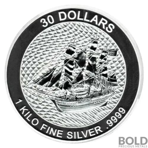 2022 Cook Islands Bounty 1 Kilo Silver BU