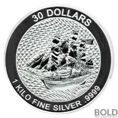 2022 Cook Islands Bounty 1 Kilo Silver BU