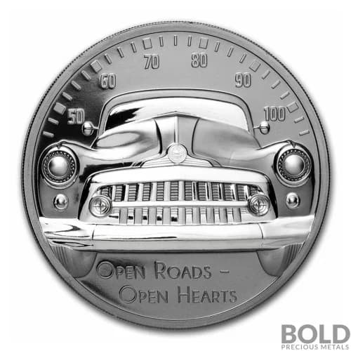 2021 Cook Islands Classic Car 2 oz Silver Black Proof