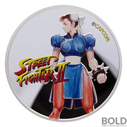 2021 Fiji Street Fighter II Chun-Li 1 oz Silver Colored BU