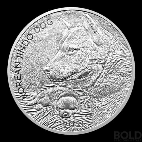 2021 1oz South Korea Jindo Dog Silver BU