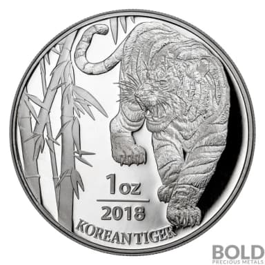 2018 South Korea 1 oz Silver Tiger