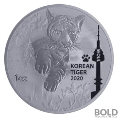 2020 South Korean Tiger 1 oz Silver BU